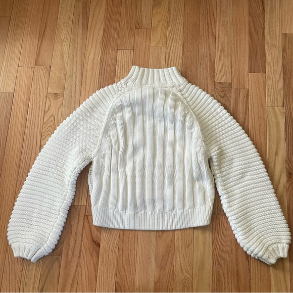 Free People Sweaters - Free People Sweater Womens XS White Cable Knit Fisherman Chunky 100% Cotton